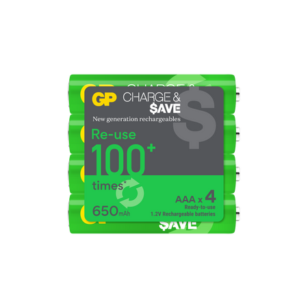 GP Charge & $ave AAA充電池 650mAh (4粒裝)