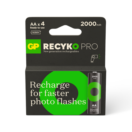 GP Recyko Pro AA 2000mAh閃光燈充電池 (4粒裝)