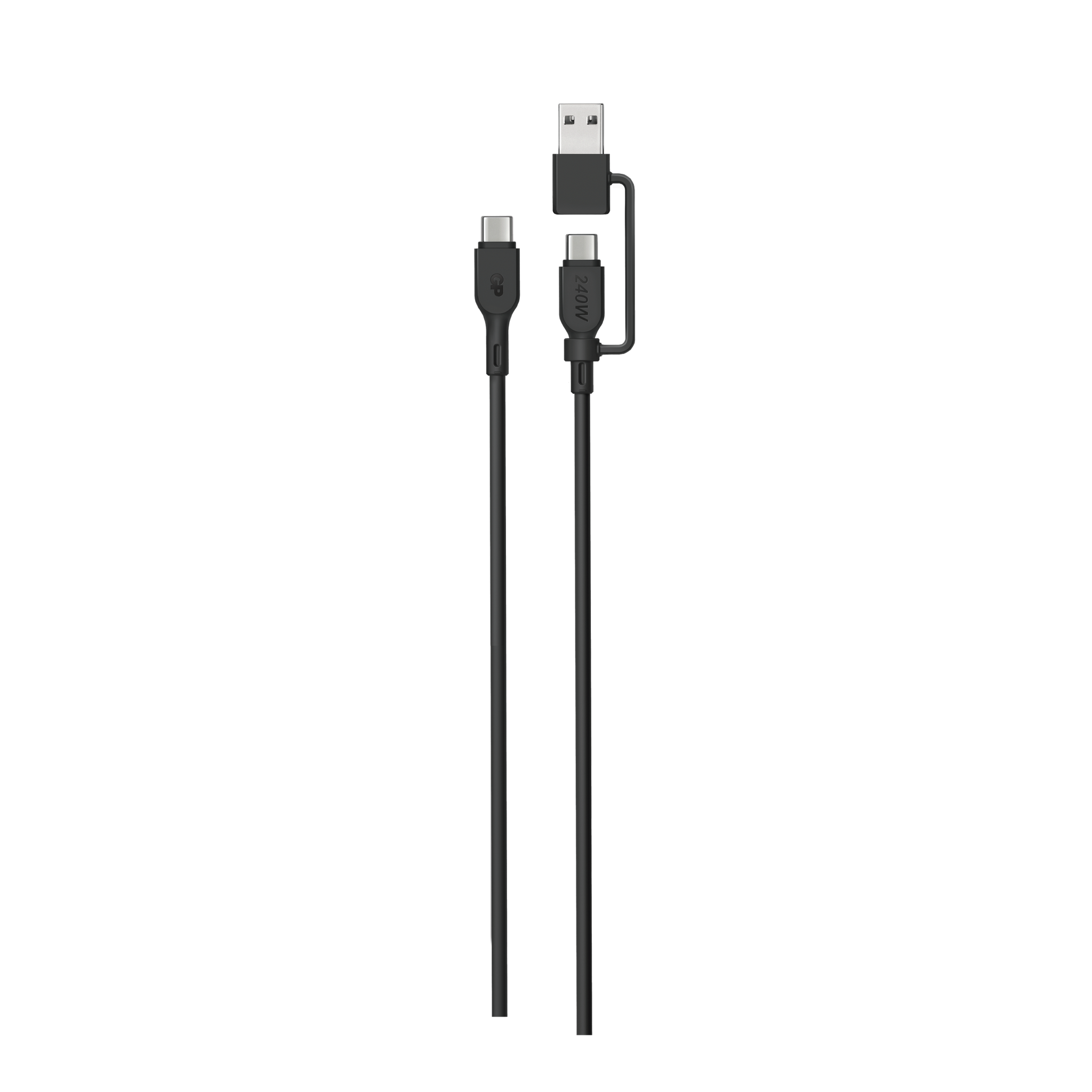 GP 1.5米2合1 USB-C / USB-A至USB-C 240W 數據傳輸充電線 CCBV