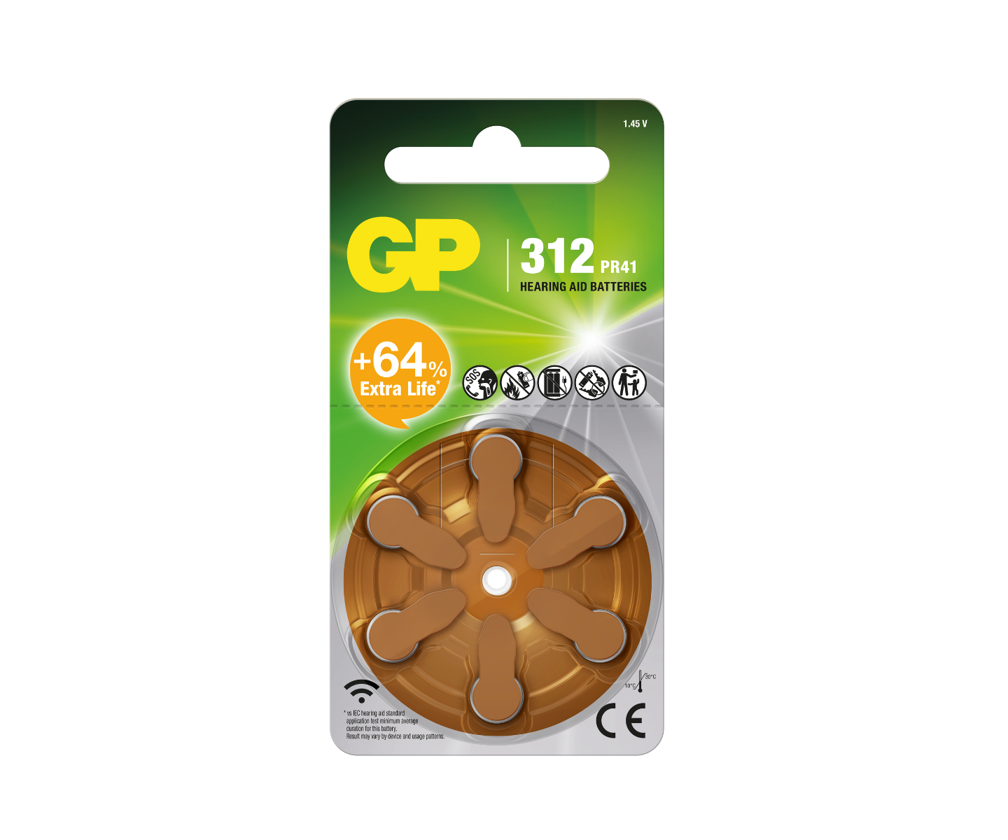 gp hearing aid batteries za312