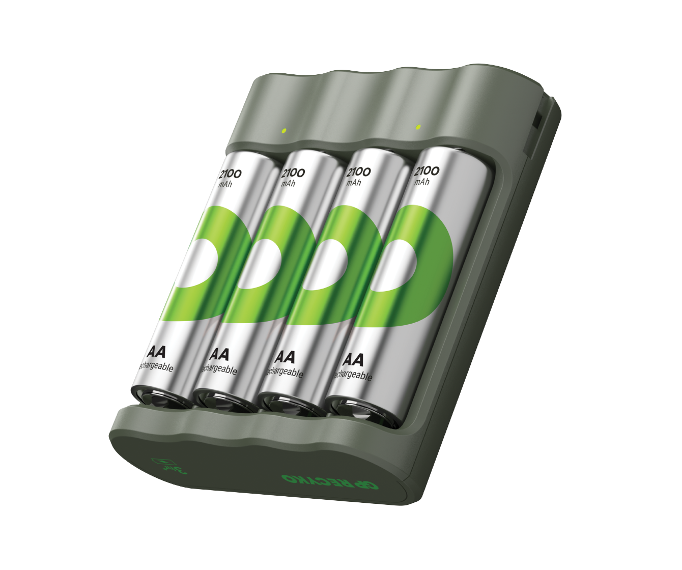 GP綠再每日充(USB/4槽)充電器B441連4粒 2100mAh AA鎳氫充電電池