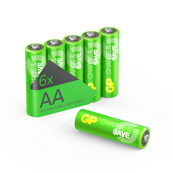 GP Charge & $ave AA充電池 1300mAh (6粒裝)