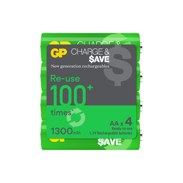 GP Charge & $ave AA充電池 1300mAh (4粒裝)