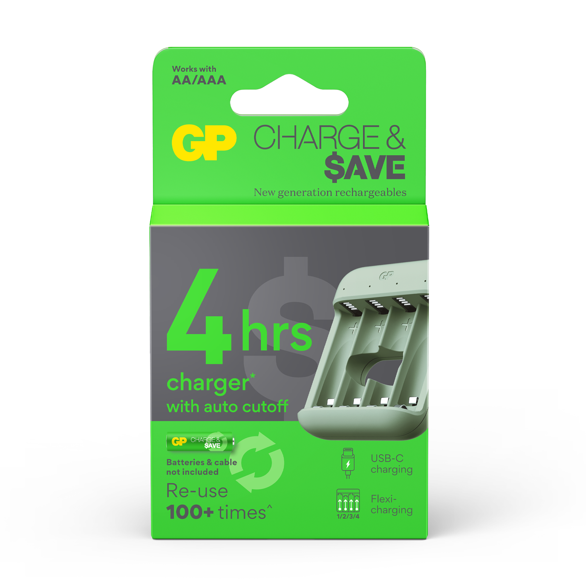 GP Charge & $ave E422 (4槽/USB) 充電器