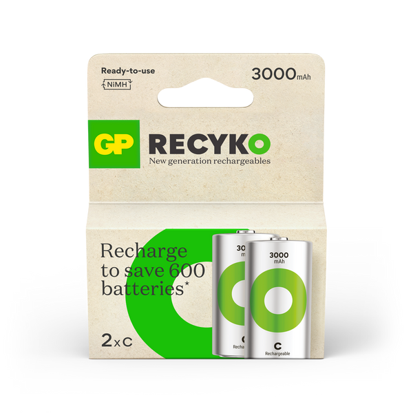 GP Recyko C型充電池3000mAh (2粒裝)