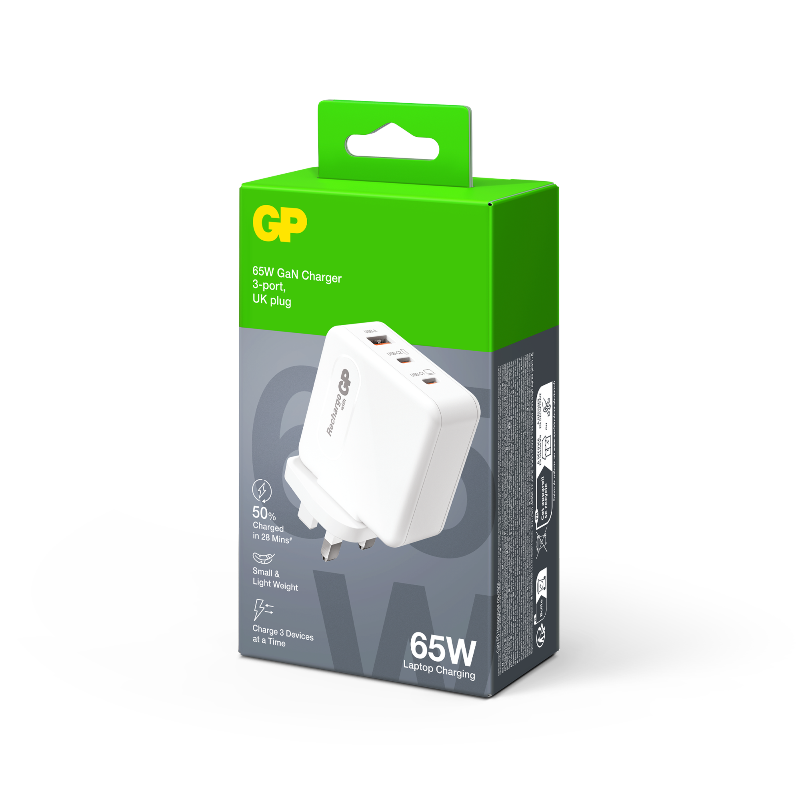 GP 65W USB-C 及 USB-A GaN三接口快速充電器