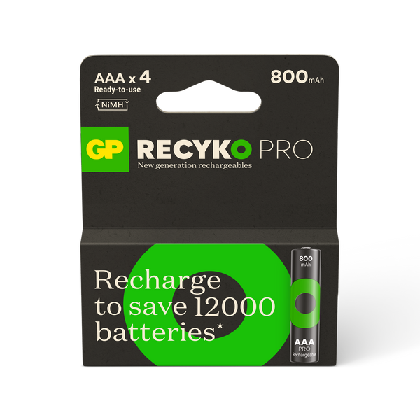 GP綠再專業充 AAA 800mAh充電池 (4粒裝)